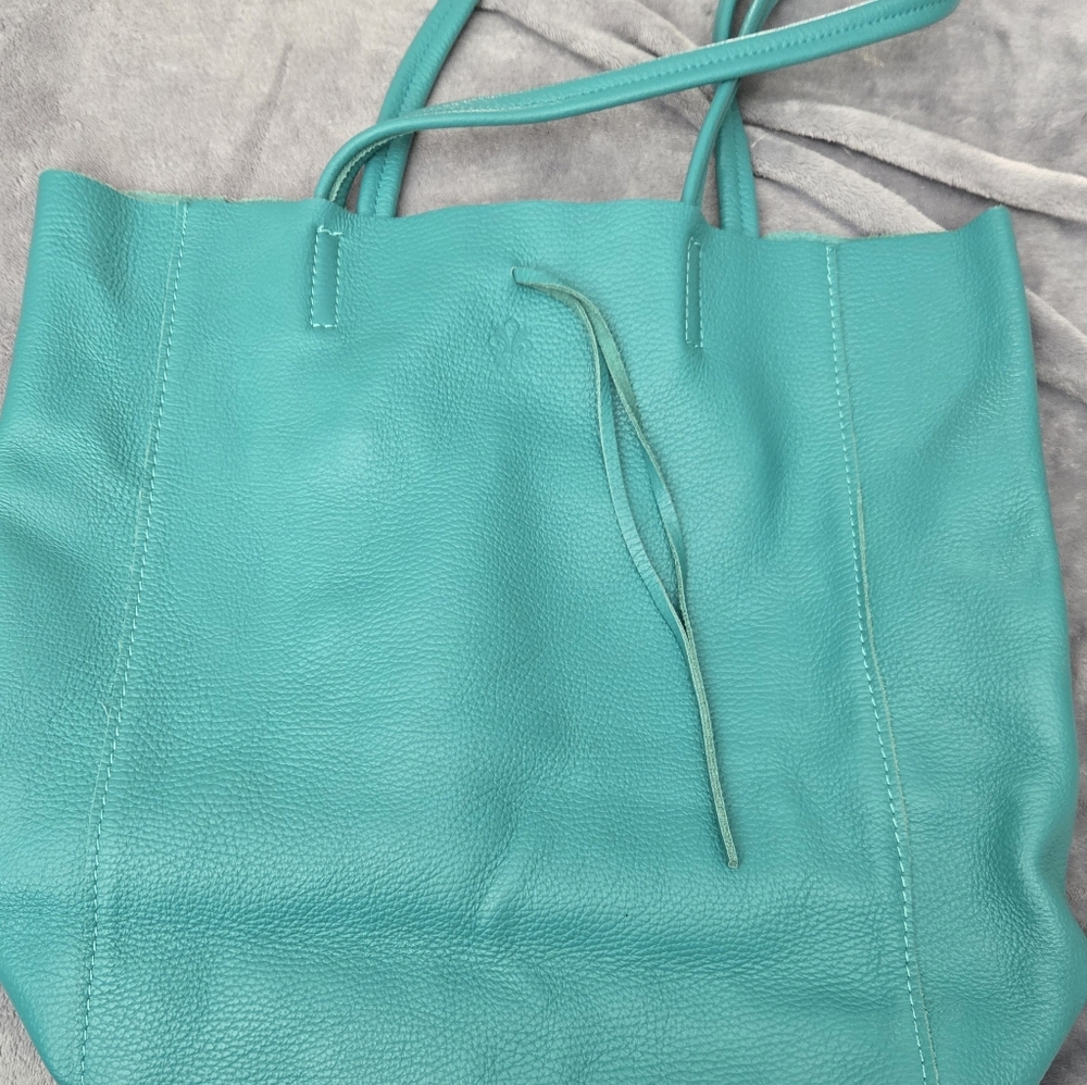 Borse In Pell Teal Leather Satchel